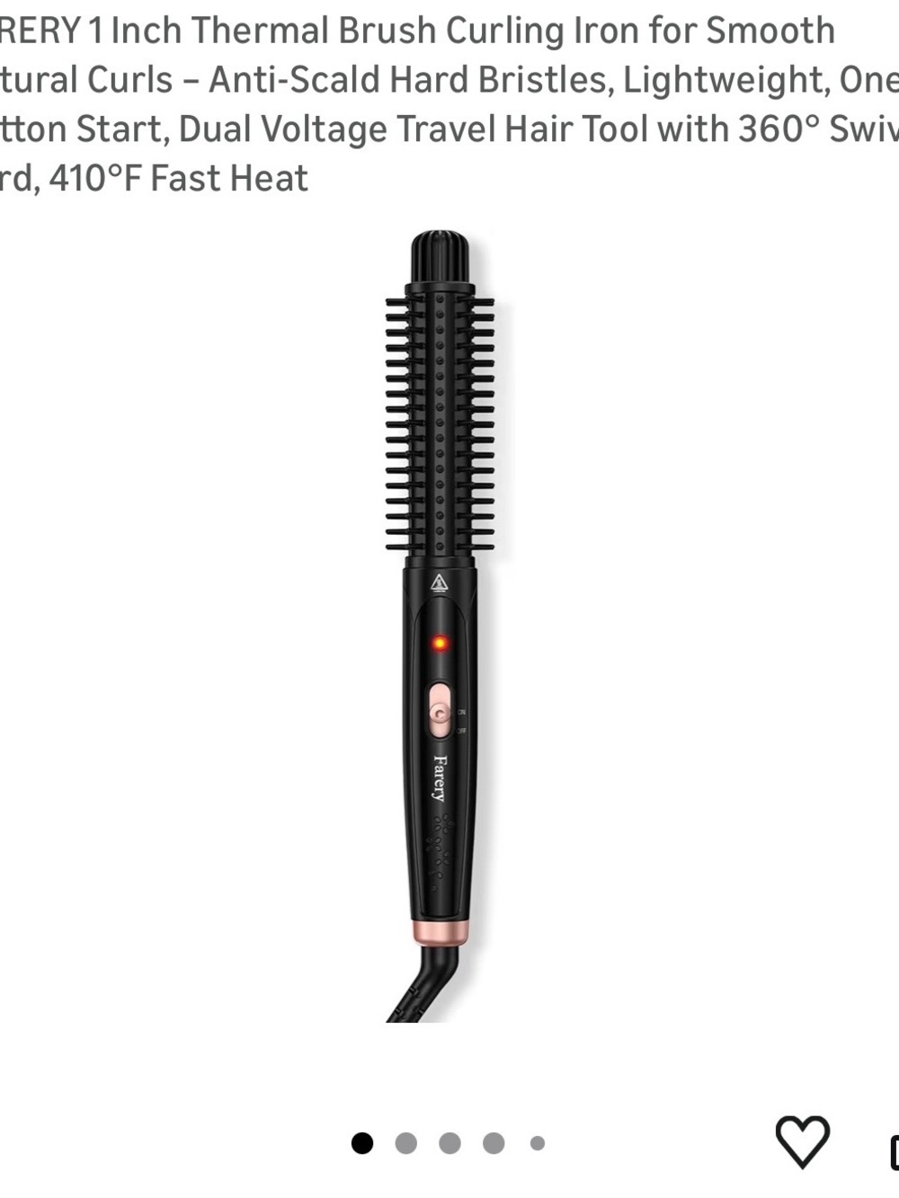 Thermal brush 1 inch curling iron